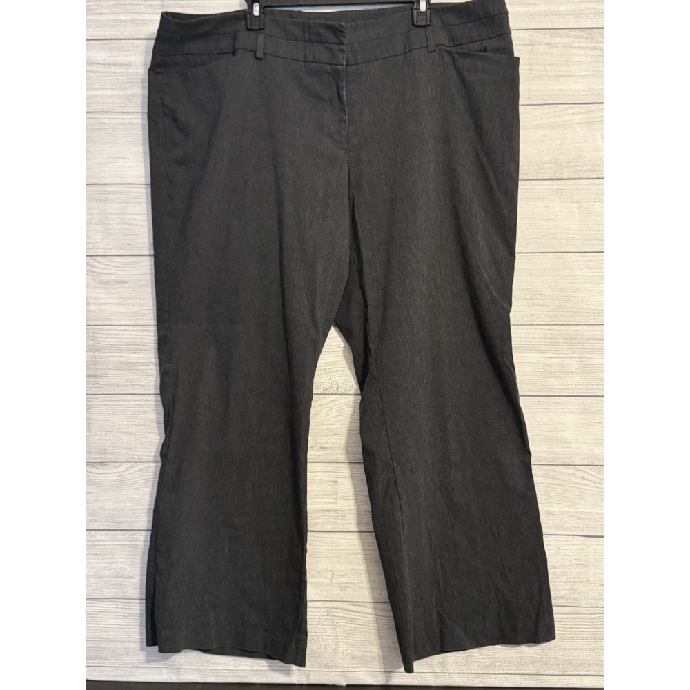 Lane Bryant Women's Career Dress Pants 24 Petite Charcoal Hook Zip Stretch